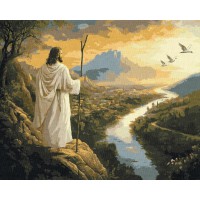 Набір для розпису по номерах Погляд Спасителя, Ideyka, 40x50 см, КНО2571