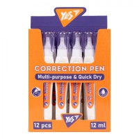 Коректор-ручка, Yes, 12 мл, 12 шт. в упаковці