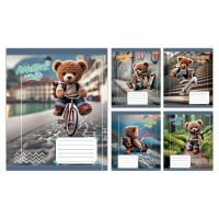 Зошити учнівські 12 аркушів клітинка 1B Adventure awaits, 25 шт. в упаковці