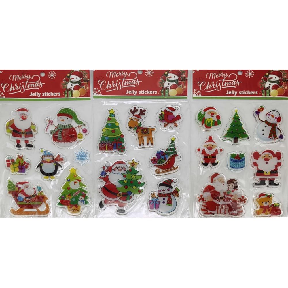 Наклейка гелева "Новий рік" 15.5*26.5см 8в.(50*12)