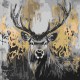 Набір для розпису по номерах Золотий олень з фарбами металік, Ideyka, 40x40 см, КНО6725