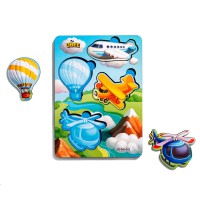 Дерев'яний пазл Транспорт 1 з підказкою 16×12×0,6 см Ubee