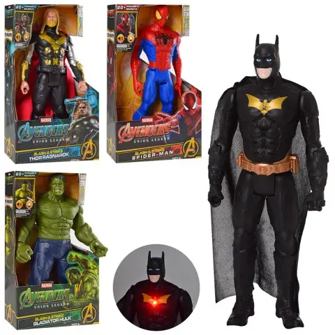 Супергерой Марвел/ДС, 30 см, звук, світло, GO-818-01-05-07-08 (В асортименті)