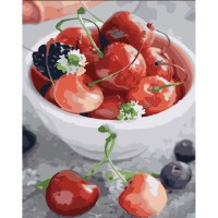 Набір для розпису по номерах Смачна черешня, Strateg, 30x40 см, SS-6594