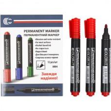 Маркер перманетний, червоний колір, арт. 8004 Diamont "C", 12шт в кор. (1200/12)
