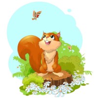 Набір для розпису по номерах Білочка грається з метеликом, Strateg, 30x30 см, ES169