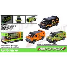 Машина мет. АВТОПРОМ 1:32,3 кольори, відкр.двері, батар.,світ., звук,кор.15*6,5*7см /48/