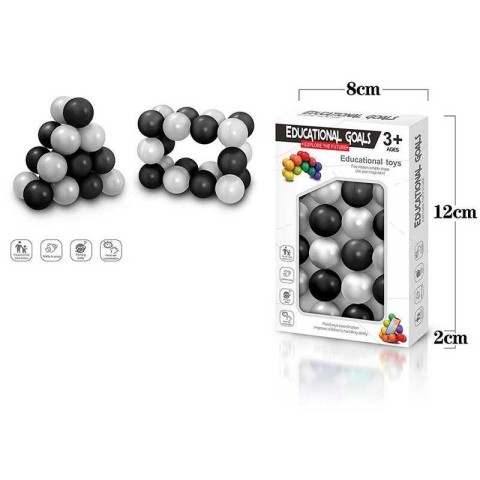 Іграшка-антистрес Молекула, 2021-194, чорні та білі кульки