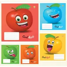 Тетради ученические 18 листов линия Тверда ТЕ22210 Яблуко, 20 шт. в упаковке