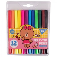 Фломастери Yes Line Friends, 12 кольорів