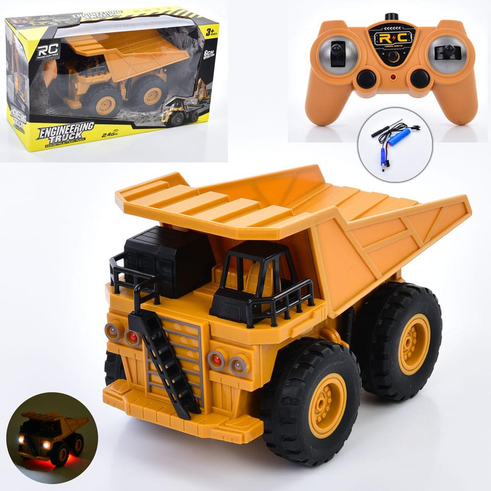 Р/К самоскид , акум, 22см, гумові колеса, рухливий кузов, USBзарядне, в кор-ці, 33-18-14,5см /12/