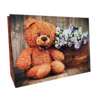 Подарунковий пакет, 150 г/м², Ведмедик, 35x25x10 см, 6 шт. в упаковці