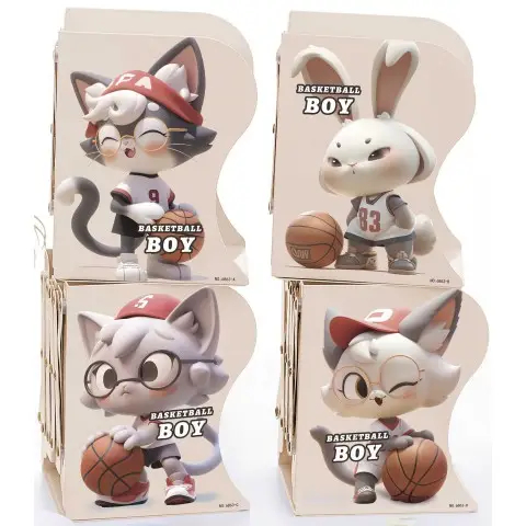 Полиця-тримач для книг розсувна металева Котик, Зайчик-3D, 15x10x19 см (В асортименті)