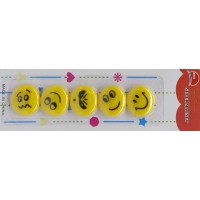 Магнітка Смайл жовтий, 30 мм, 5 шт.