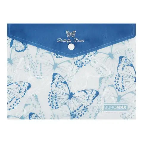 Папка-конверт на кнопці ARABESKI А5 матова напівпрозора синя (набір 2 шт) BM.3919-02