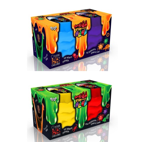 В’язка маса Mega Stretch Slime, 2 банки (українською)/російська, Danko Toys