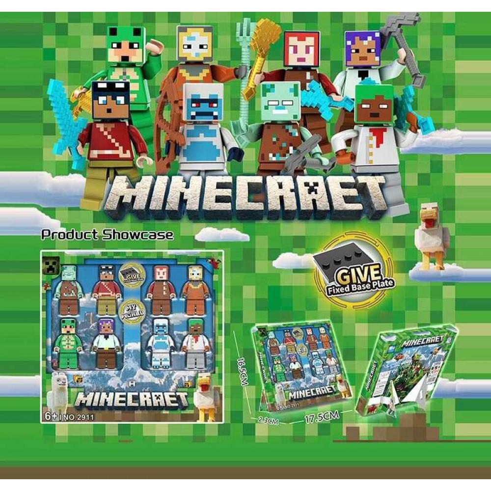 Набір героїв 8 фігурок, висота 4см, рухливі кінцівки, голова та ноги від’єднуються, зброя, 8 елементів конструктора, в кор. /192-2/