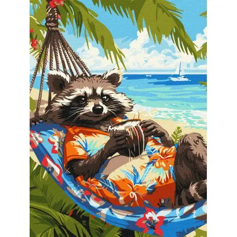 Набір для розпису по номерах Тропічний відпочинок, Ideyka, 30x40 см, КНО6652