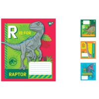 Зошити учнівські 12 аркушів коса лінія. YES Jurassic World, 25 шт. в упаковці