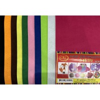 Набір фетру для творчості, А4, 10 аркушів, 10 кольорів, 1 мм