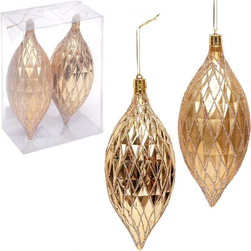 Набір новорічних прикрас в ромбик, 2 штуки 6279-6/241604G(119763)