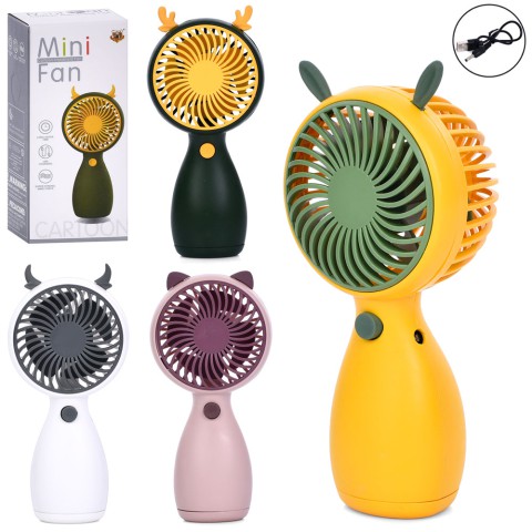 Вентилятор, 13 см, ручний/портативний, акумулятор, USB-зарядка, MK5607 (В асортименті)