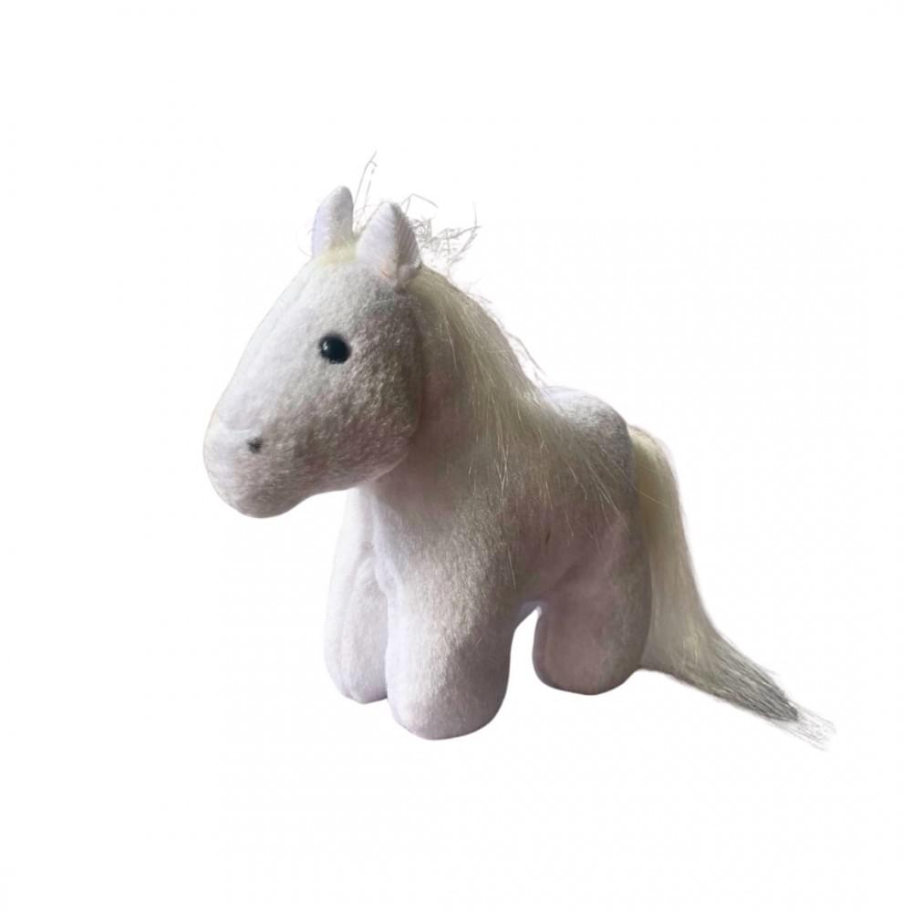 Іграшка м'яконабивна ЛОШАДКА З КАРАБІНОМ БІЛА (14см)