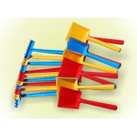 Лопатки з граблями великими Бамсик, по 10 шт. в сітці, 24x9 см