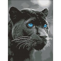 Алмазна мозаїка на підрамнику Погляд пантери Ideyka 30×40 см AMO8347