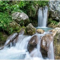 Алмазна мозаїка за номерами Гірська річка, 40x50 см, полотно на рамі