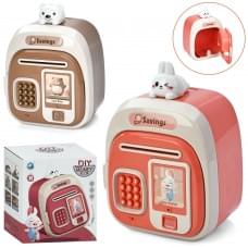 Банківський термінал 23см, сейф з кодом, відбиток,затягує купюри, 2 види(заєць, ведмідь), звук англ, на бат-ці, в кор-ці, 20-17-13см /24/