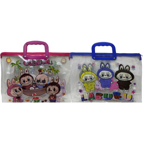 Папка-портфель ПВХ прозора Labubu, 28x39 см, 30 мкм, 33-L (В асортименті)