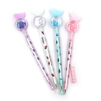 Ручка дитяча з іграшкою Flowers, гелева, синя, 12 шт. (В асортименті)