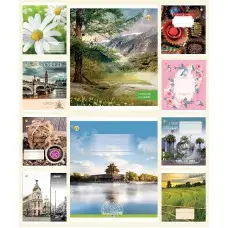 Тетради ученические 60 листов линия Тверда 32601 МІКС, 10 шт. в упаковке