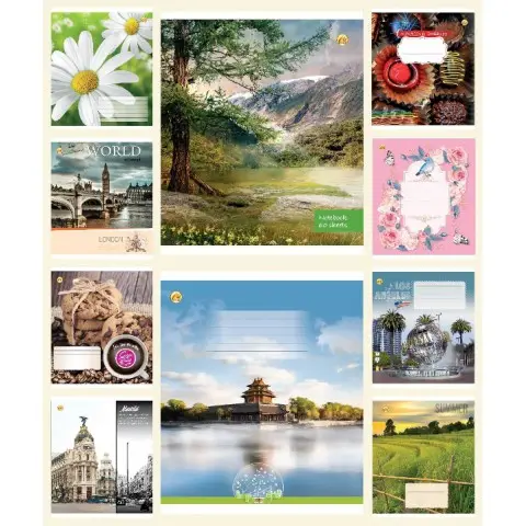 Тетради ученические 60 листов линия Тверда 32601 МІКС, 10 шт. в упаковке