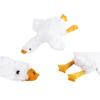 М’яка іграшка Гусак, подушка обіймашка, 70 см, білий, травка