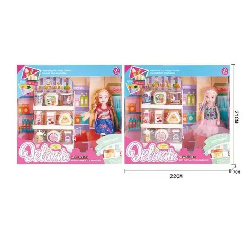 Лялька Супермаркет, 14 см, полички з продуктами, знімний одяг та взуття (В асортименті)