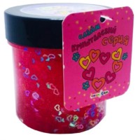 Кришталевий слайм Серця, прозорий малиновий, 125 г