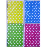 Зошит на спіралі Горох кольоровий, А5, 50 аркушів, ПВХ обкладинка, клітинка (В асортименті)