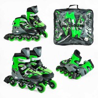 Роликові ковзани Best Roller, розмір 34-37, PU колеса, зелений, 32944-M