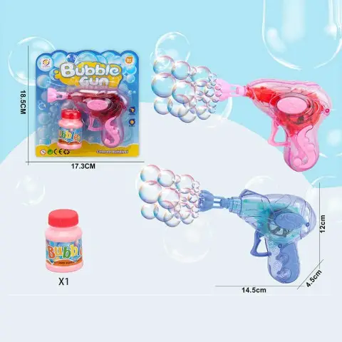 Пістолет з мильними бульбашками, механічний, з мильним розчином (В асортименті) 609-29