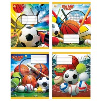 Зошити учнівські 12 аркушів коса лінія Тверда Спорт, 25 шт. в упаковці