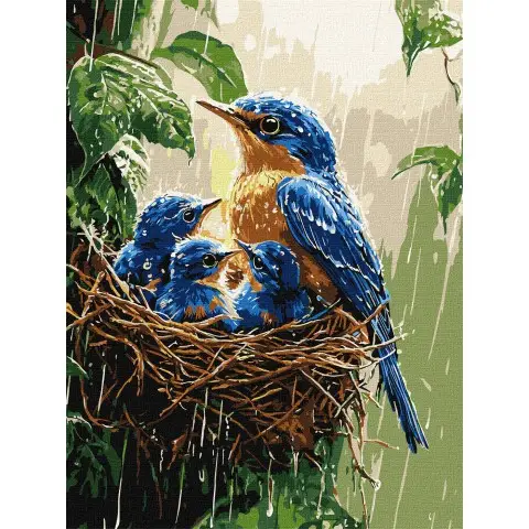 Набір для розпису по номерах Весняний дощ, Ideyka, 30x40 см, КНО6741