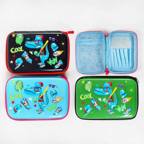 Пенал Динозавр бейсболіст, 3 відділення, 3D-малюнок (В асортименті)