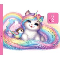 Скетчбук 7БЦ 165x128 мм, 24 аркуші, офсетний папір 100 г/м², чисті аркуші, матова ламінація, дизайн 24348