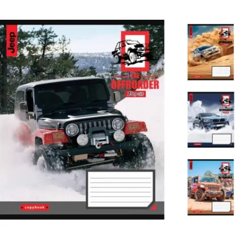 Зошити учнівські 60 аркушів клітинка. 1В The offroader 10 шт. в упаковці