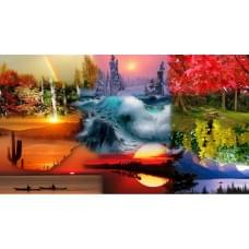 Алмазна мозаїка за номерами 40*50 "Пори року" карт уп. (полотно на рамі)