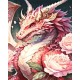 Набір для творчості алмазна картина Квітковий дракон Strateg SK85978, 40x50 см