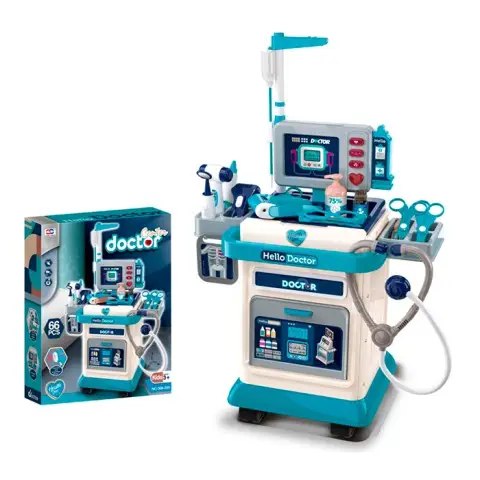 Набір лікаря, стіл-возик, 44x25x66 см, звук, світло, 37 предметів