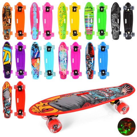 Скейт пенні борд, 56x14 см, PU колеса, MS0749-11 (В асортименті)